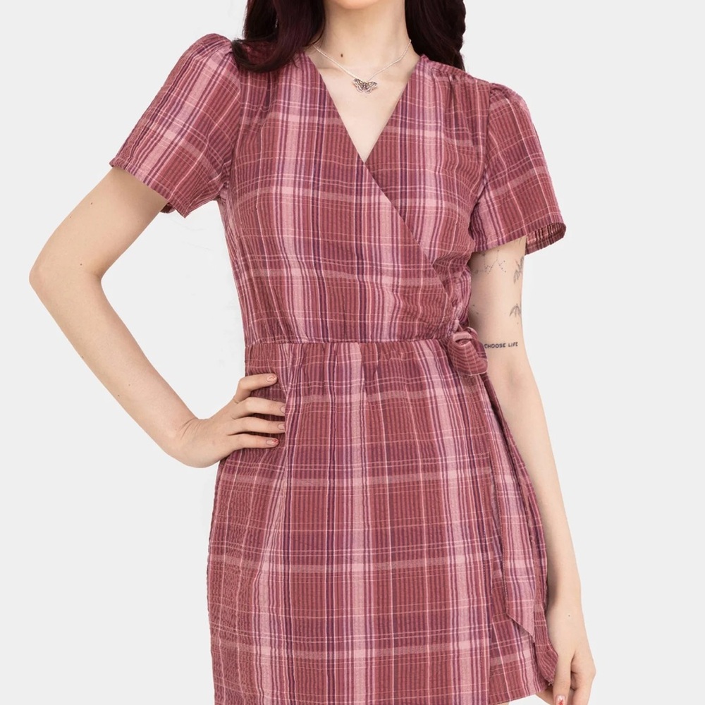 Disturbia Pink Plaid Mini Dress/Romper